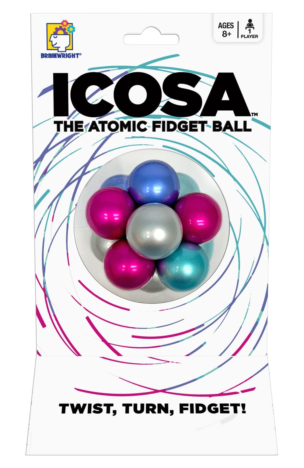 Brainwright Icosa Ice - The Atomic Fidget Ball. Twist, Turn, Fidget!