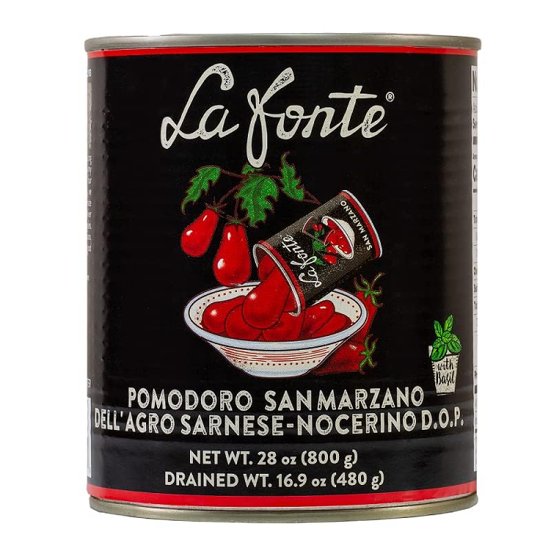 La Fonte San Marzano Tomatoes DOP con albahaca (12x28oz)