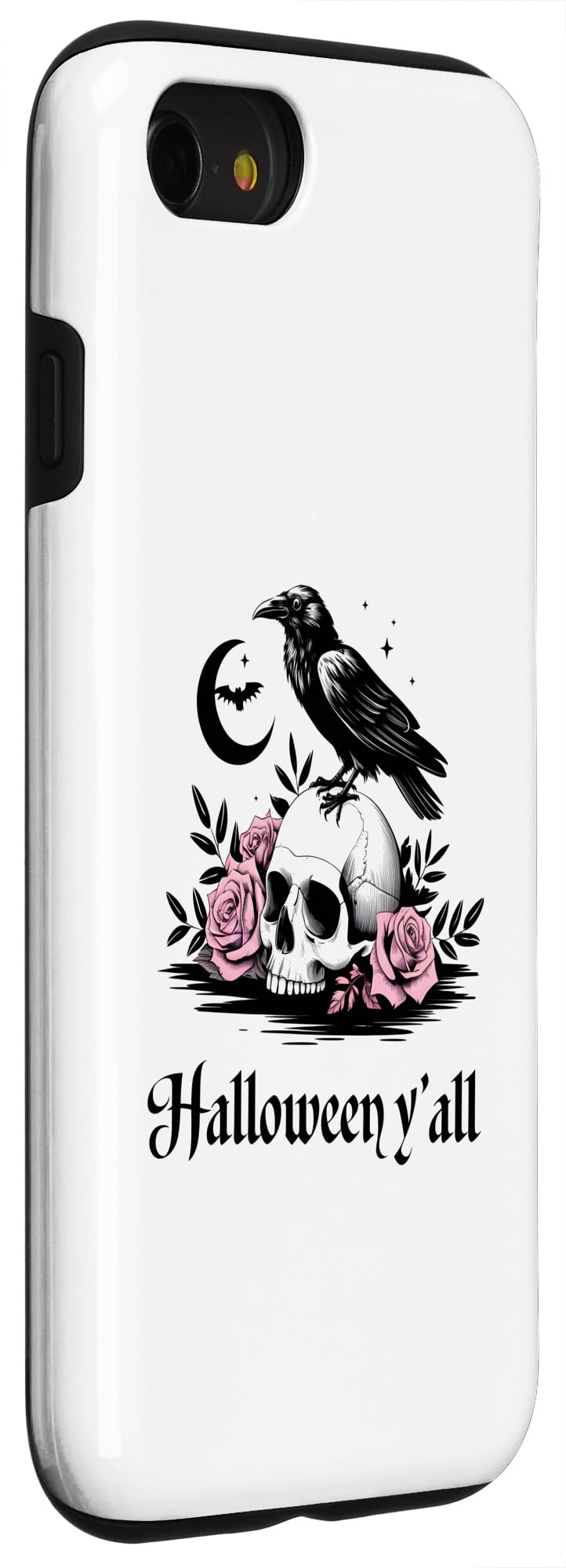 iPhone SE (2020) / 7 / 8 Halloween Y'all Skull Crow Rose Gothic Case - Image 3