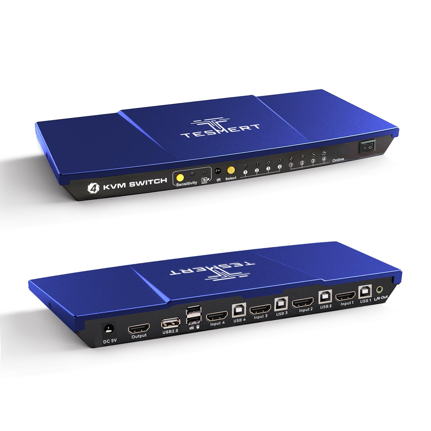 HDMI KVM Switch for 4 PCs and 1 Monitor, 4K@60Hz Monitor Switch, EDID Emulator, 480Mbps USB for Printer/Scanner, Audio Output, KVM Switches for 4 computers sharing one monitor with 1.5M cables-picture-11