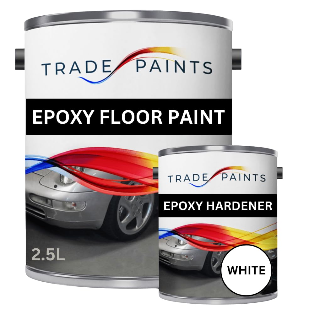 2 Pack Epoxy Garage Concrete Floor Paint - 2.5 Litre (White)