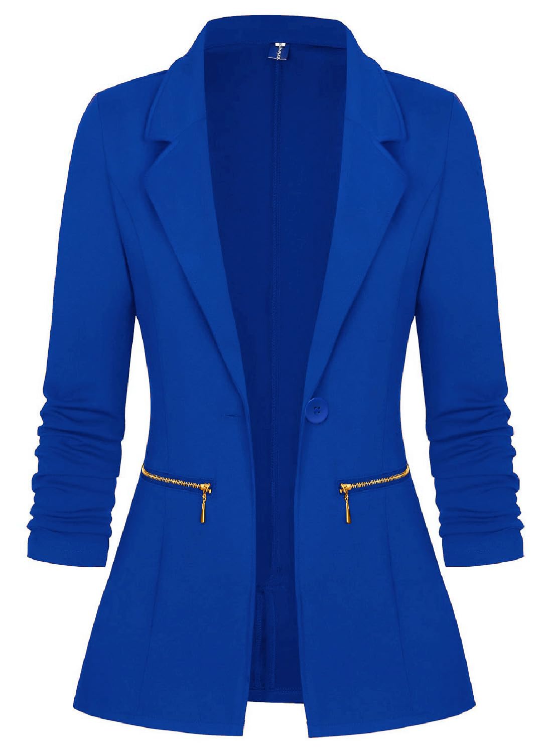 Genhoo Suit Jacket for Women Business Jackets Women Long Sleeve Blazers for Work Casual Royal Blue L