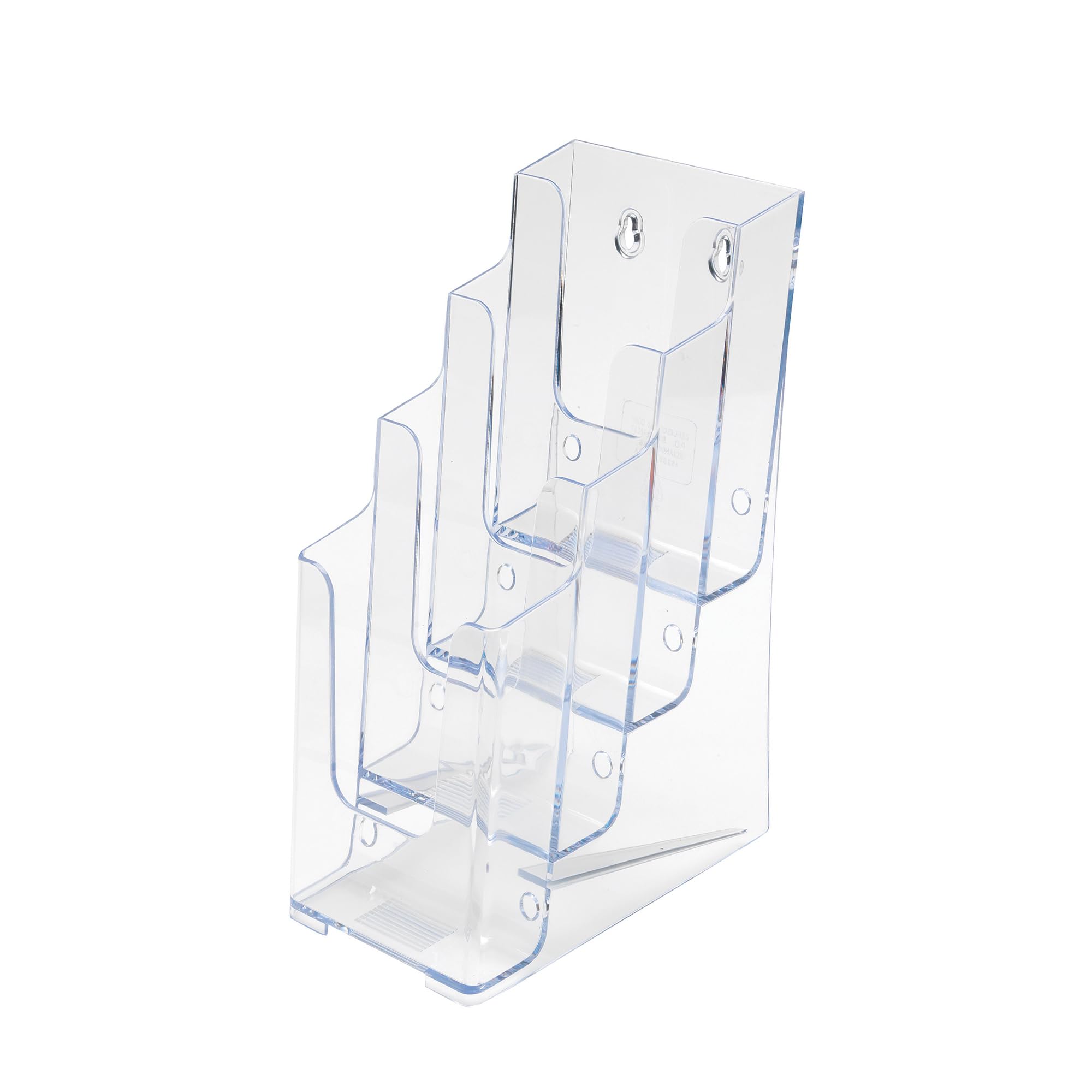 Deflecto Countertop 4 Tier 4 Pocket 1/3 A4 (DL Size) Portrait Multi Tier Literature Holder Pack of 4 Magazine File Holder - Leaflet Holder Wall Mount