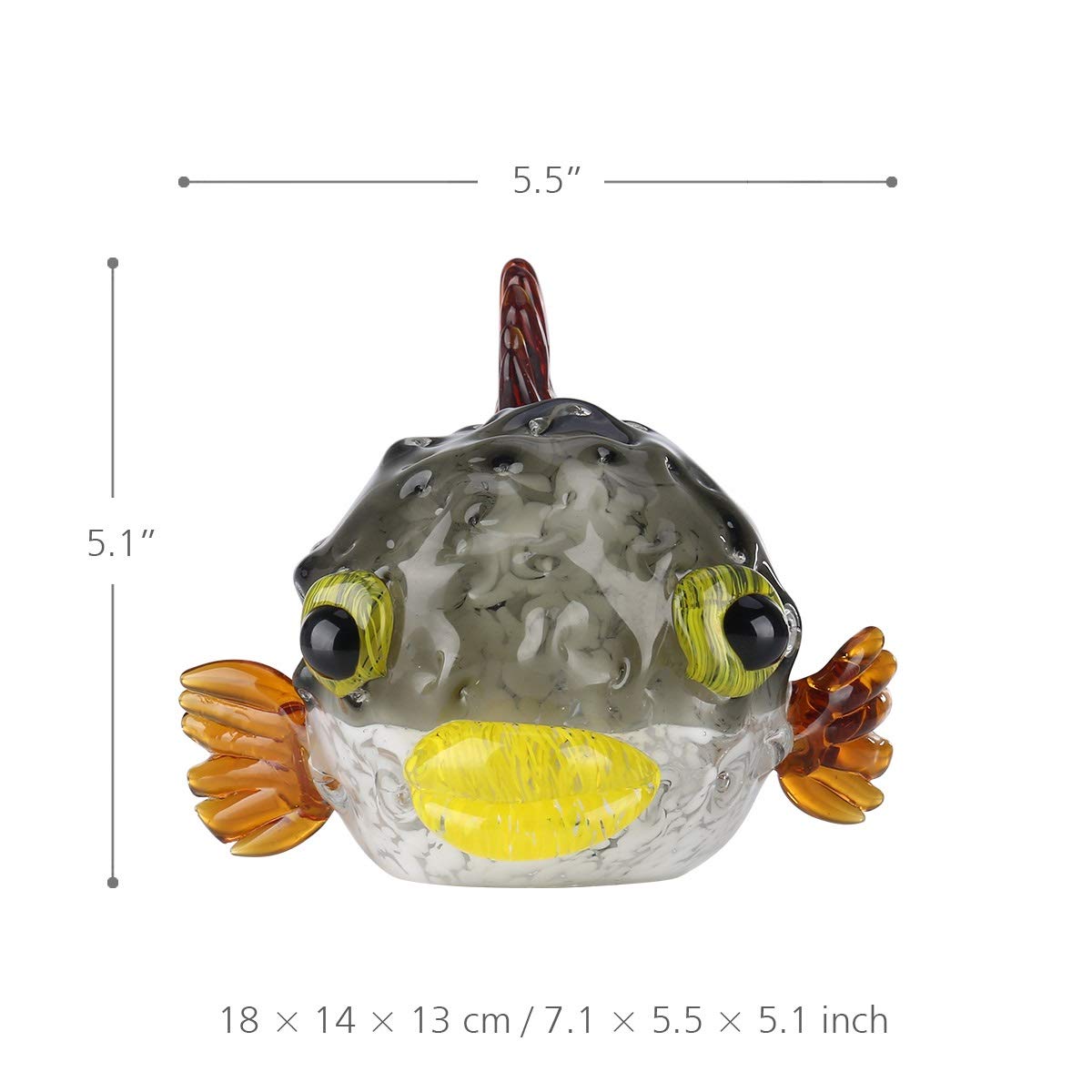 Amazon.co.jp: JJIU フグミニチュア置物動物手吹きガラスアート