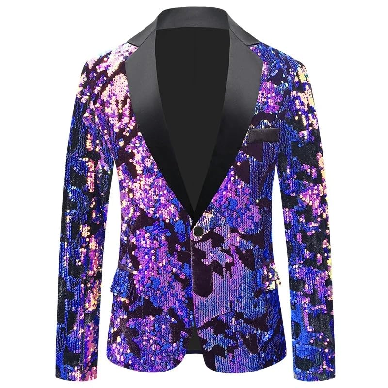 Velvet Sequin Casual Slim Fit Blazer for Men Wedding Banquet Hosts Performance Mens Suit Jackets3