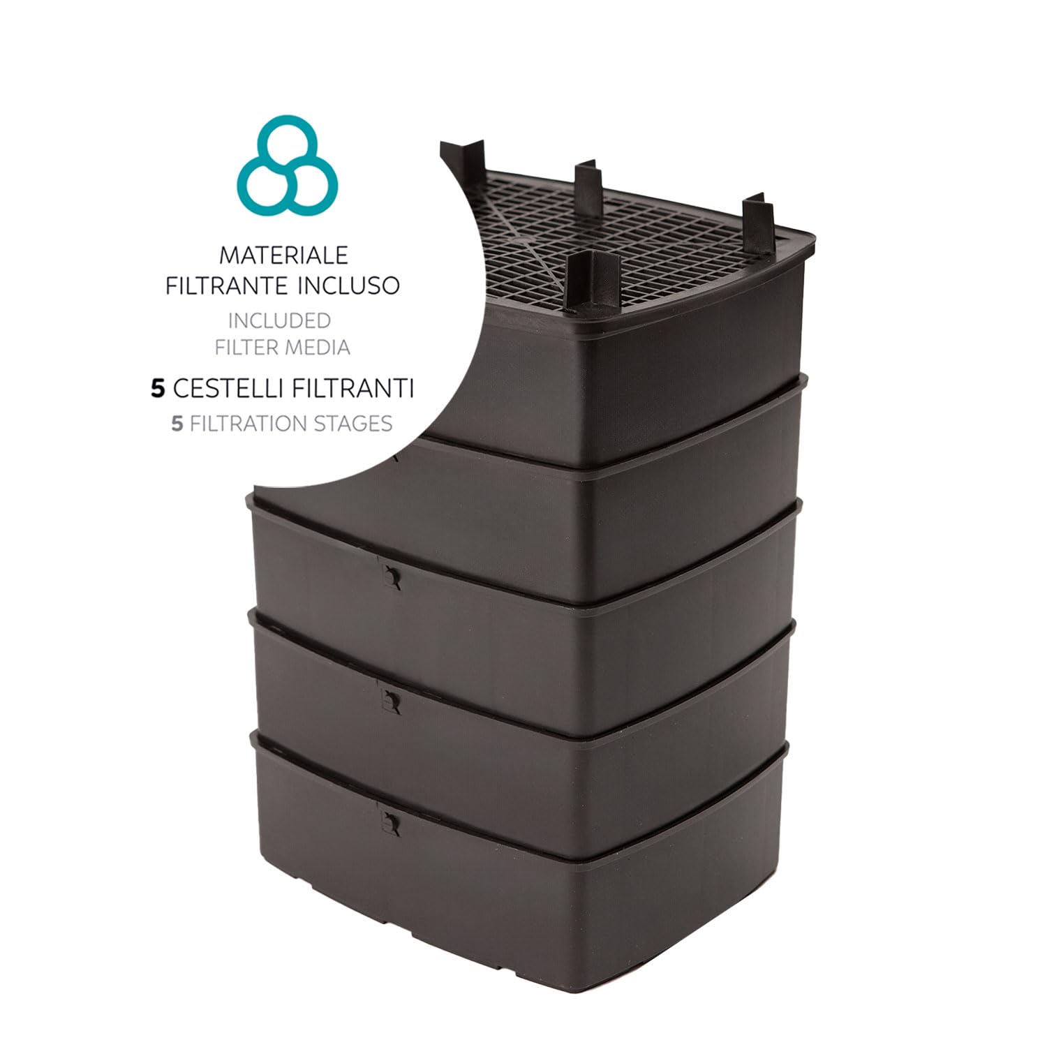 AQPET Halo 500 Filtro Esterno Professionale per Acquari, Silenzioso, Completo di Materiali filtranti, Portata Regolabile, Avvio Touch e Sistema Anti-Surriscaldamento, per acquari Fino a 500 Litri