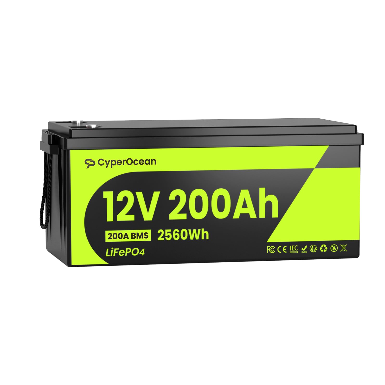 Bateria LiFepo4 12V 200Ah, Batería Litio 200Ah,IP65,200A BMS con Protección de Bajas Temperaturas,IP65,Batería Recargable de Coche para Autocaravana,Barco,Placa Solar