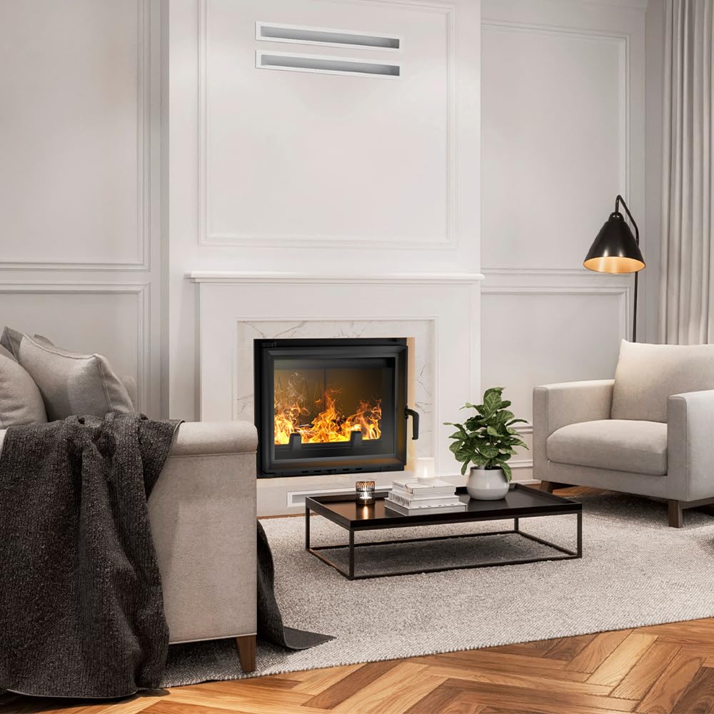 KRATKI ANTEK Camino a legna in ghisa 10kW Ø 180 - stufa a legna Classe energetica A - ECODESIGN, Efficienza termica 76% - Gamma di potenza 4,5-13kW - cestino della cenere & regolazione dell’aria