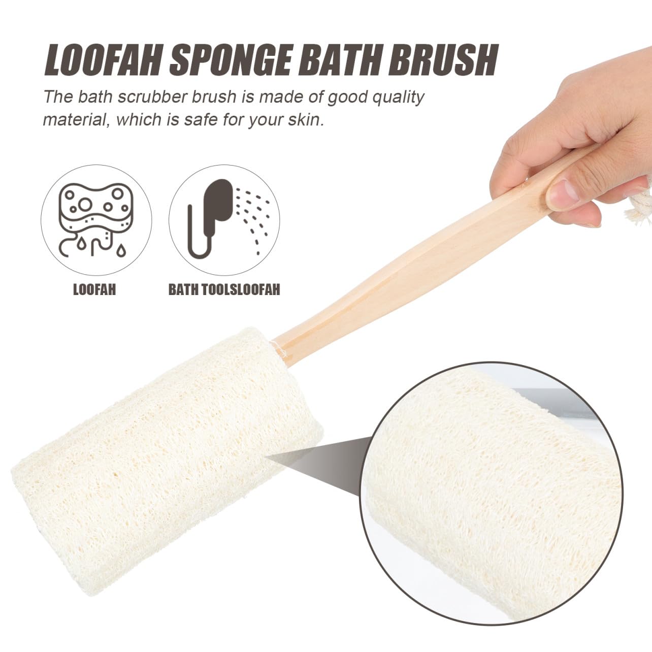 DOITOOL 6piezas Cepillo De Madera Para Exfoliación Esponja De Natural Para Limpieza De Para Cuerpo y Masaje