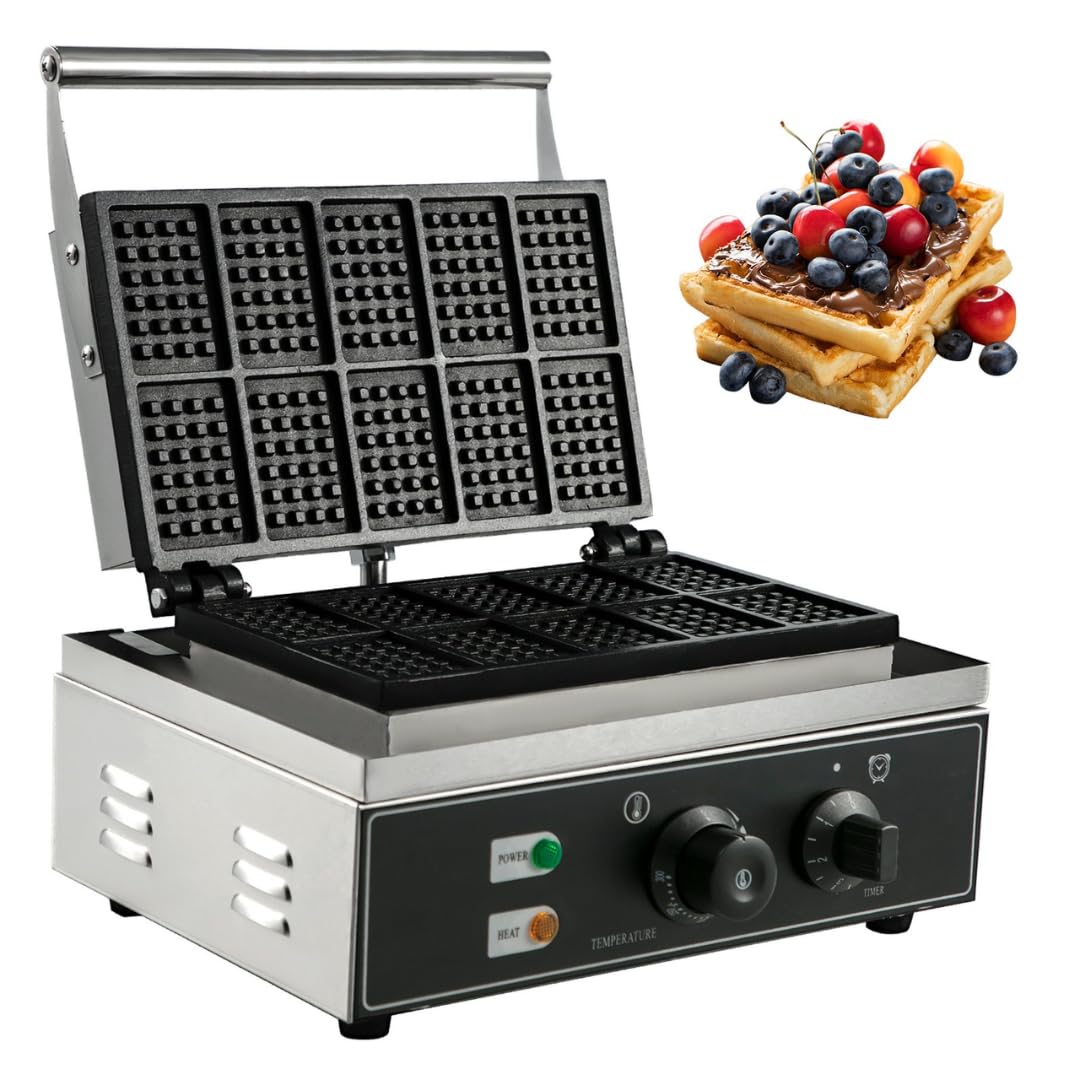 Blend Art Commercial Electric Biscuit Waffle making Machine 10pc with Temperature and Time Control, Non-Stick,10 Pc,Stainless Steel - Perfect for Restaurants, Hotels & Bakery Shops-image-3