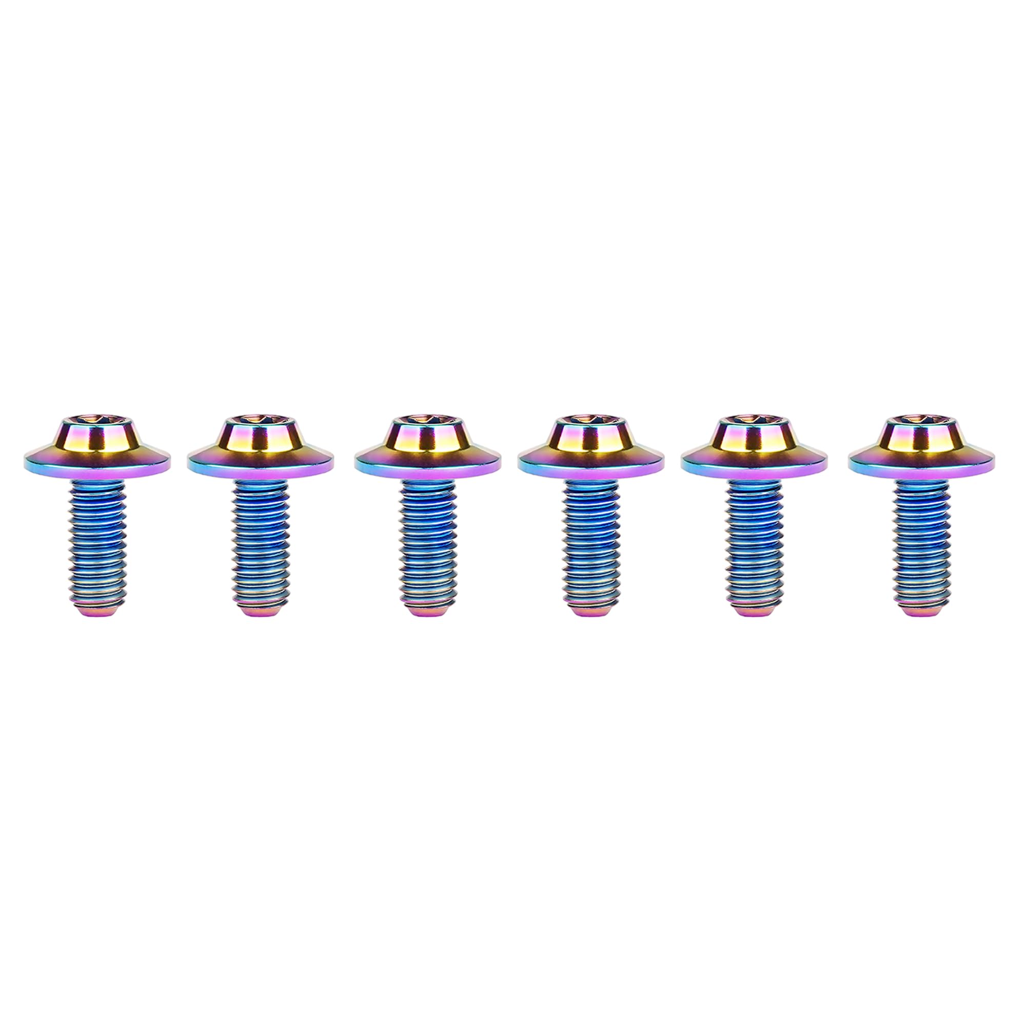 DWAMMEBRS Bolt M5 M6x10 12 15 20 25 30 35mm T25 T30 Torx Head Screw Pack of 6(Rainbow,M5x15mm)