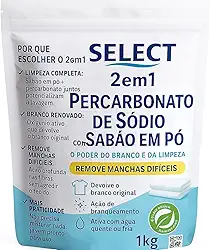 Percarbonato de Sódio com Sabão em Pó 1Kg - Poderoso Branqueador Alvejante e Lava Roupas