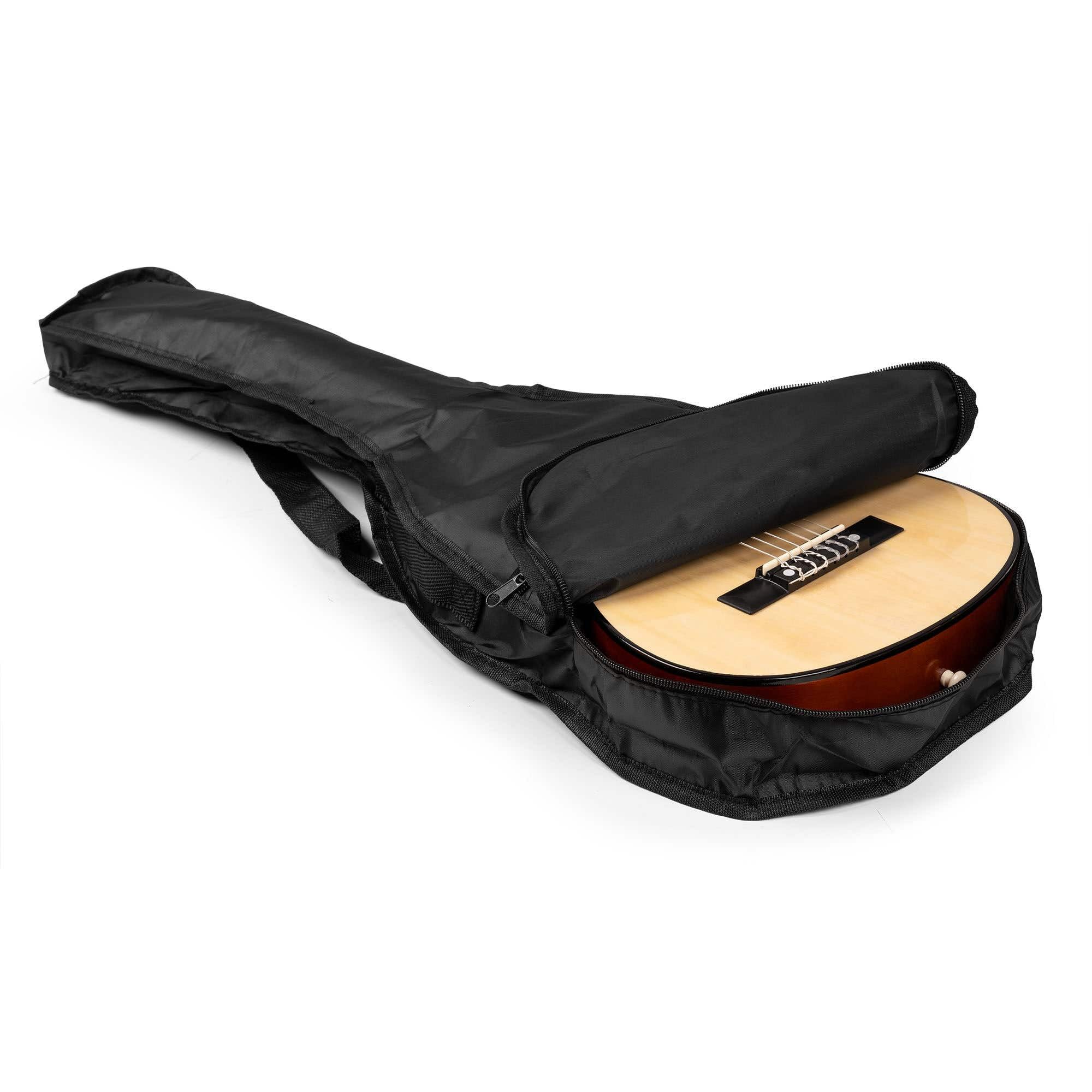MAX SoloArt Junior 1/4 Guitarra Clásica para Niños de 3 a 6 Años - Set Completo con Funda Mochila, Soporte MAX GP20, Afinador Clip, Púas y Cuerdas Nailon - Ideal para Principiantes Infantiles