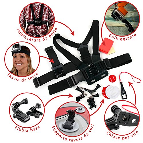 DURAGADGET Set 12 Accessori per Nilox Mini Wi-Fi/Mini UP | F-60 Reloaded / MM93 | 4K+ / 4K