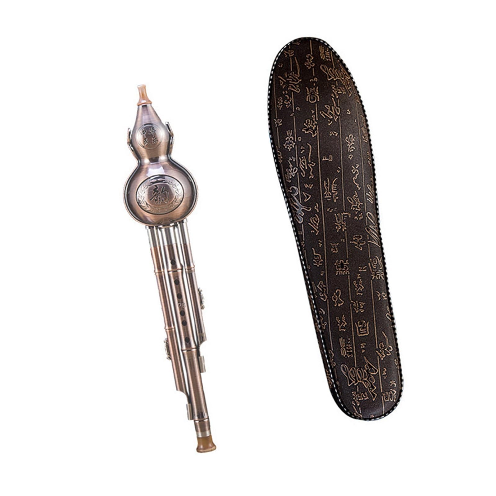 Strumento A Fiato Hulusi In Metallo Spazzolato Placcato In Rame(Bb Key Box)
