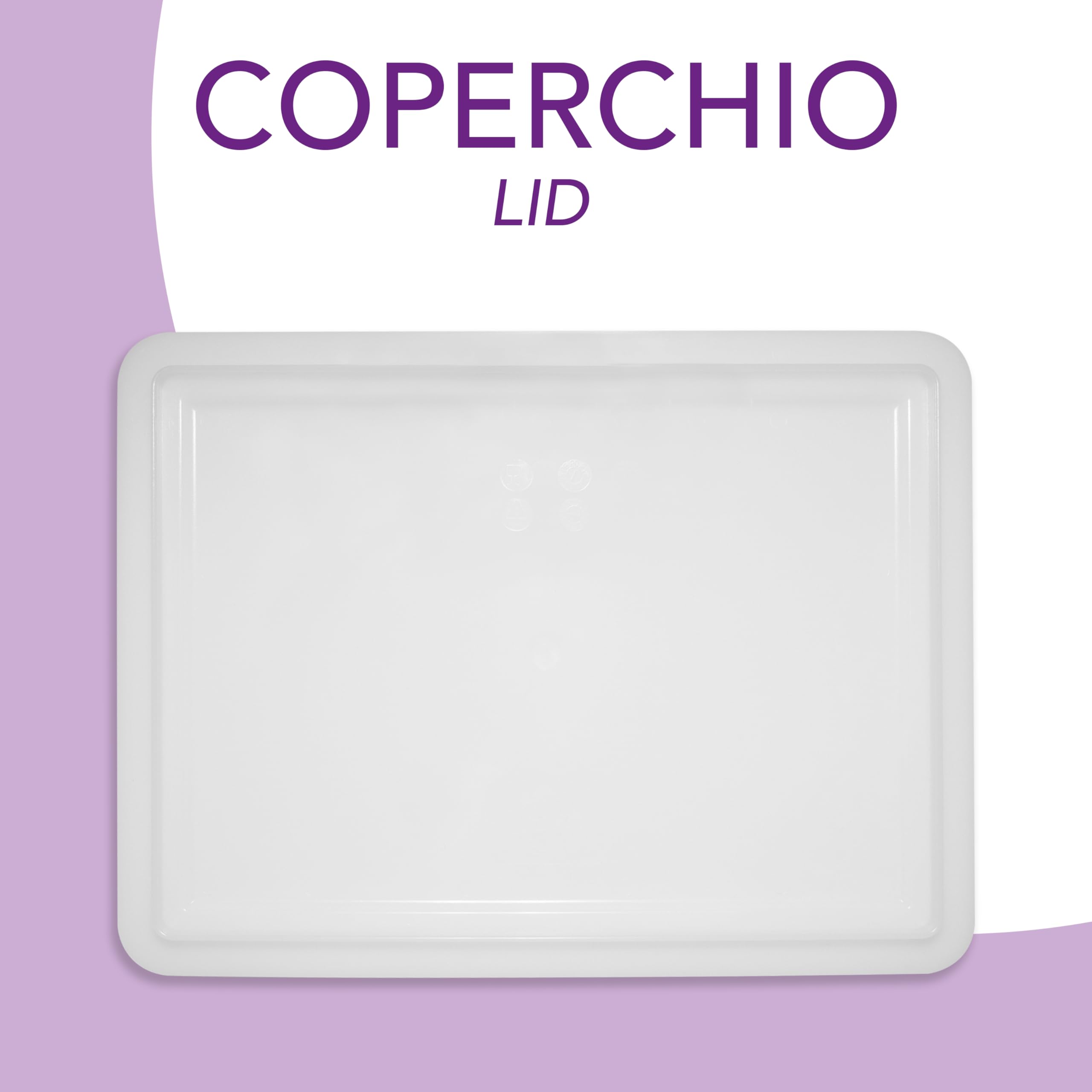 LUNEDA Set Vaschetta Lievitazione Pasta 12L - Contenitore Per Pane E Pizza In Polietilene Bianco, Made In Italy - Foto 4