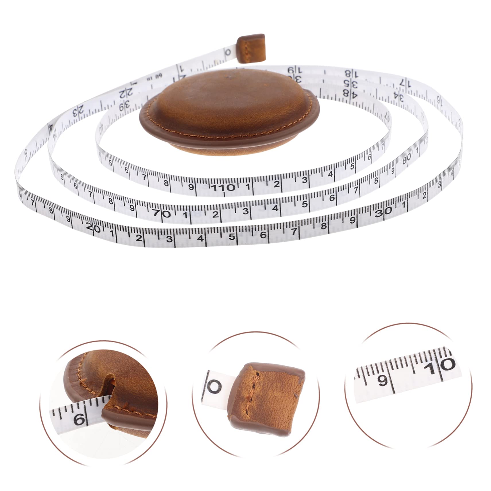 TEHAUX 4piezas Cinta Métrica Profesional De Cintura Herramienta De Medición Portátil y Flexible Para Costura y Manualidades Medidor De Cuerpo Retro Piel De Vaca Para Medidas De Ropa y