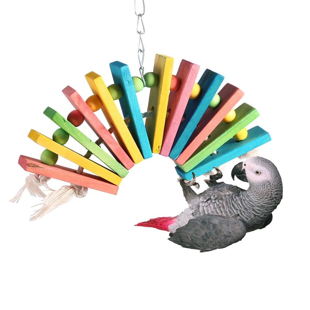VGECEE Vogelspeelgoed schommel hout vogel schommel papegaai