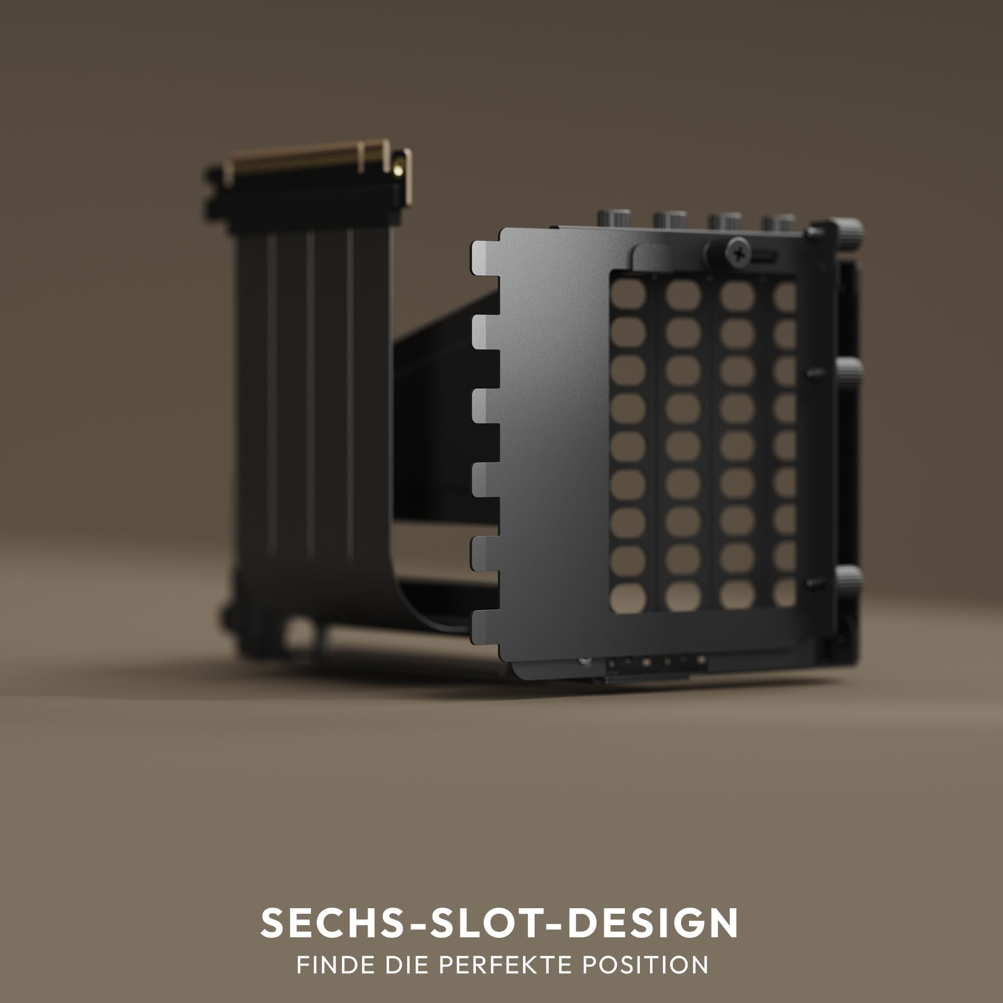 HAVN Universal VGPU Kit – Schwarz | 4-Slot Vertikale Grafikkartenhalterung mit PCIe 5.0 Riser-Kabel & verstellbarer Stütze | Flexible Montage, stabil & ohne Durchhängen