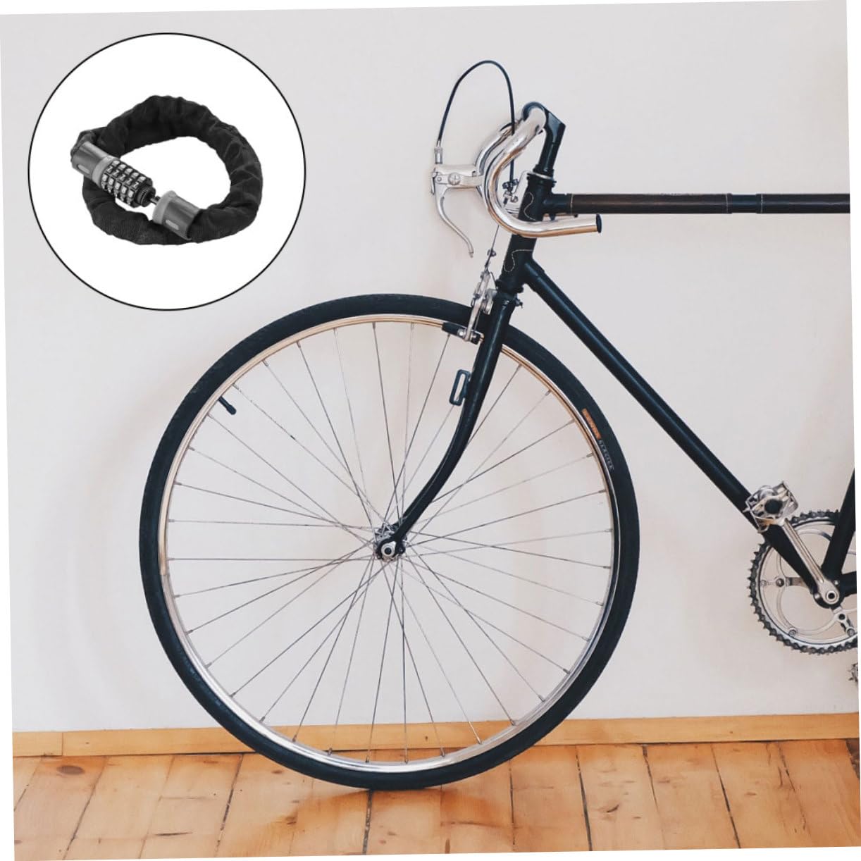 Kisangel Catena Per Lucchetto Porta in Acciaio Al Carbonio Catena Per Bicicletta Robusta Resistente Codificato Per Bicicletta Sicuro