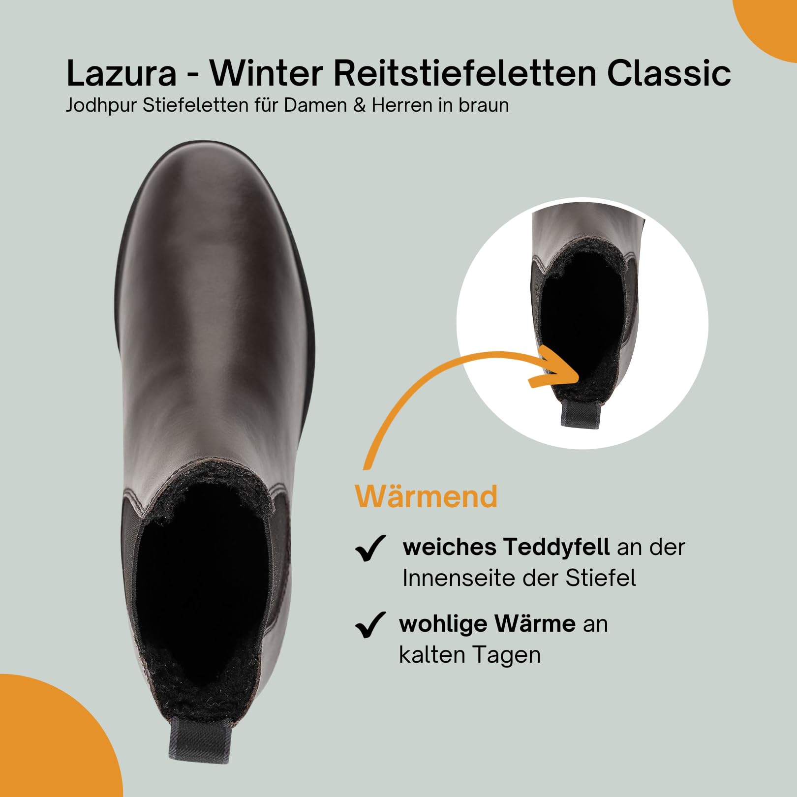 Lazura - Jodhpur Winter Reitstiefeletten Classic – Gr. 36-45
