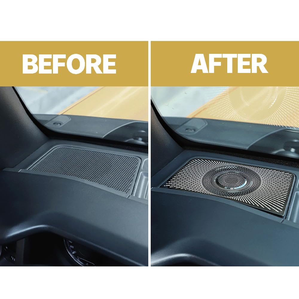 Front Dashboard Speaker Frame Cover Trim Car A-Pillar Audio Stereo Horn Speaker Mesh Grille for Ford Bronco 2021 2022 2023 2024 Interior Accessories (Black)