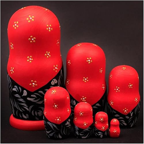 ALviso Muñecas rusas de 7 capasjuego de muñecas rusas de madera para anidar a la doncella deseando muñeca hermosa hecha a mano Matrioska Russa