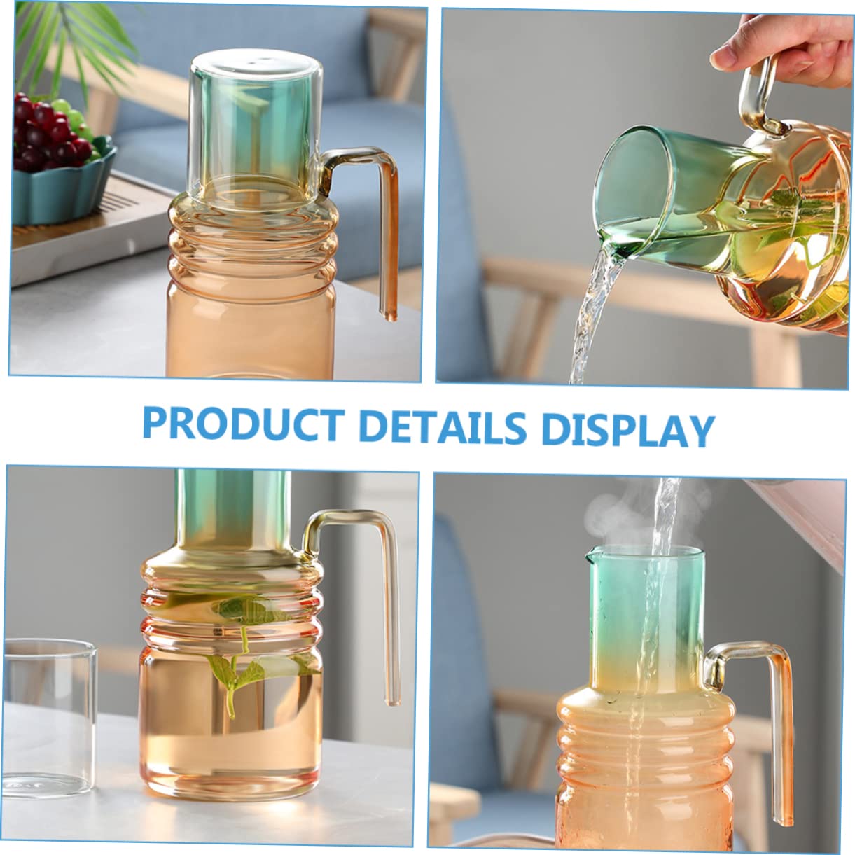LABRIMP 1juego Jarra De Para Agua Fría De Diseño Degradado y Capacidad Para Bebidas Para Jugos y Restaurantes