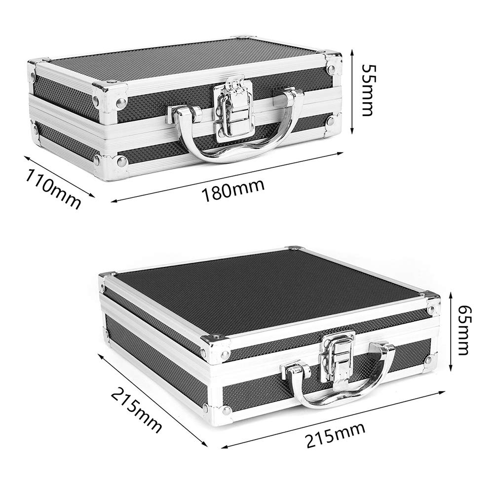 Image secondaire de JoyFan Mini boîte à outils portable en aluminium pour transporter des artisans et voyage (Noir, 180 x 110 x 55 mm)