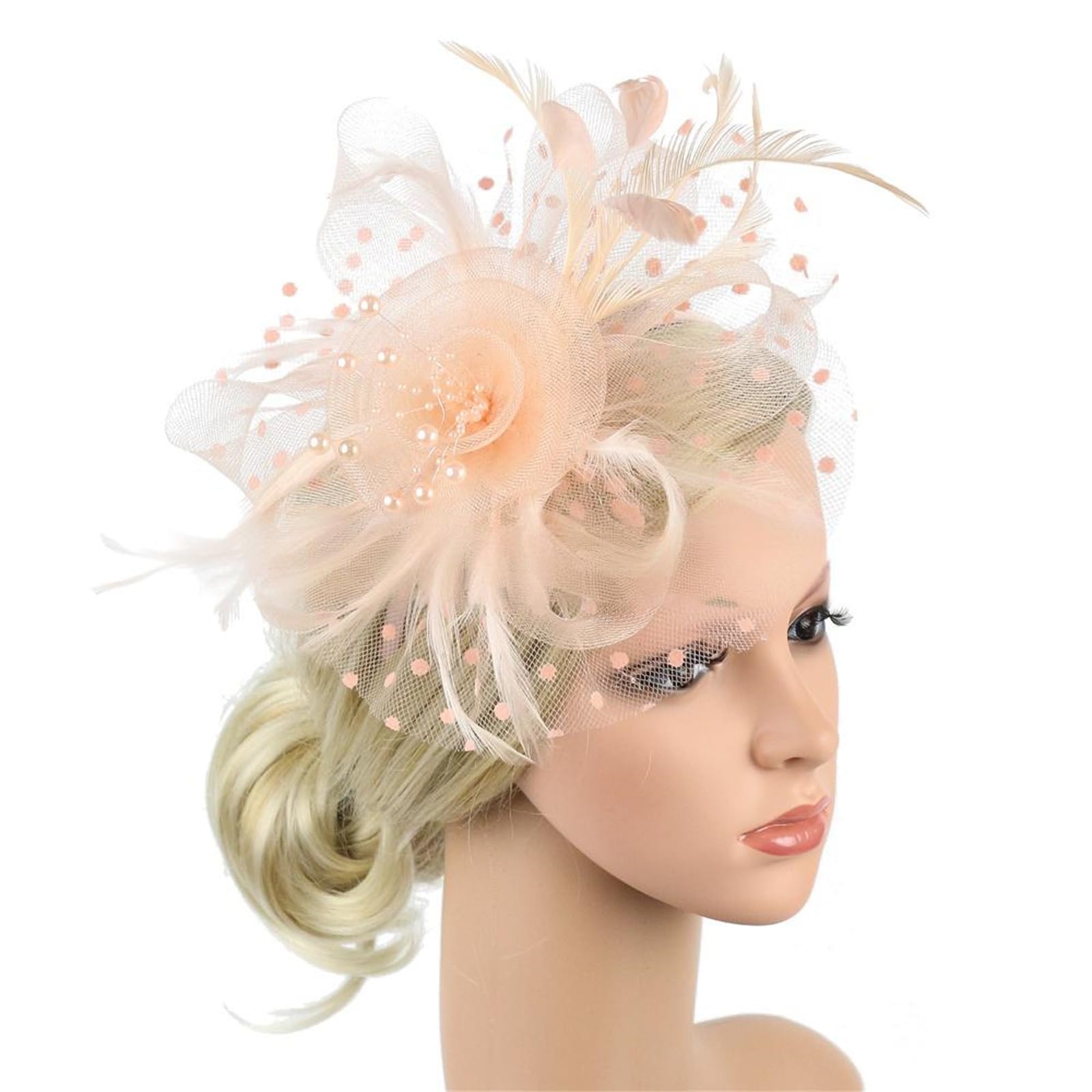 YUXITA Traditional Feathered Hairpiece Bridal Hairband Decoration For Weddings Races Party Wedding Event