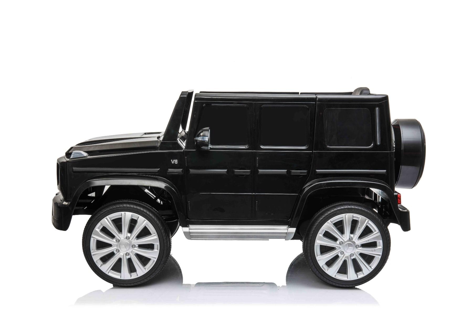 Mercedes G500 12 V elektryczny samochód elektryczny, czarny, pilot zdalnego sterowania 2,4 GHz, wejście USB/SD, tylne zawieszenie, bateria litowa, oświetlenie LED, oryginalna licencja