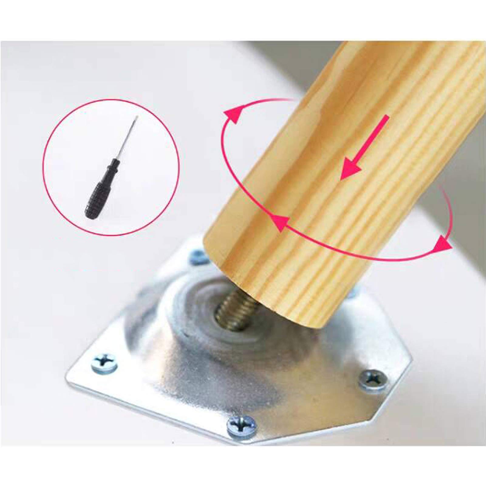 Gambe di mobili affusolate in Legno, Piedini per tavolini inclinabili, divani, tavolini da caffè, Pezzi di Ricambio per tavolini Laterali, mobili TV, Accessori Inclusi (10 cm/4 Pollici)