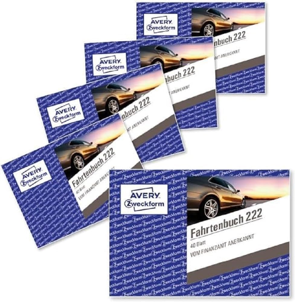 Avery Zweckform 222-5 Driver's Log, formato A6, 40 fogli, confezione da 5