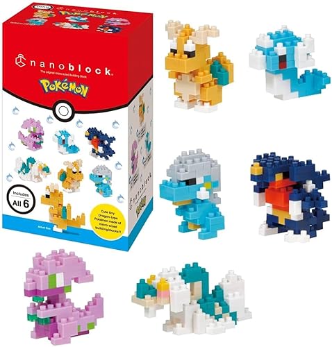 nanoblock - Pokémon - Juego de dragón tipo 1 (caja ciega completa), kit de construcción de la serie mininano