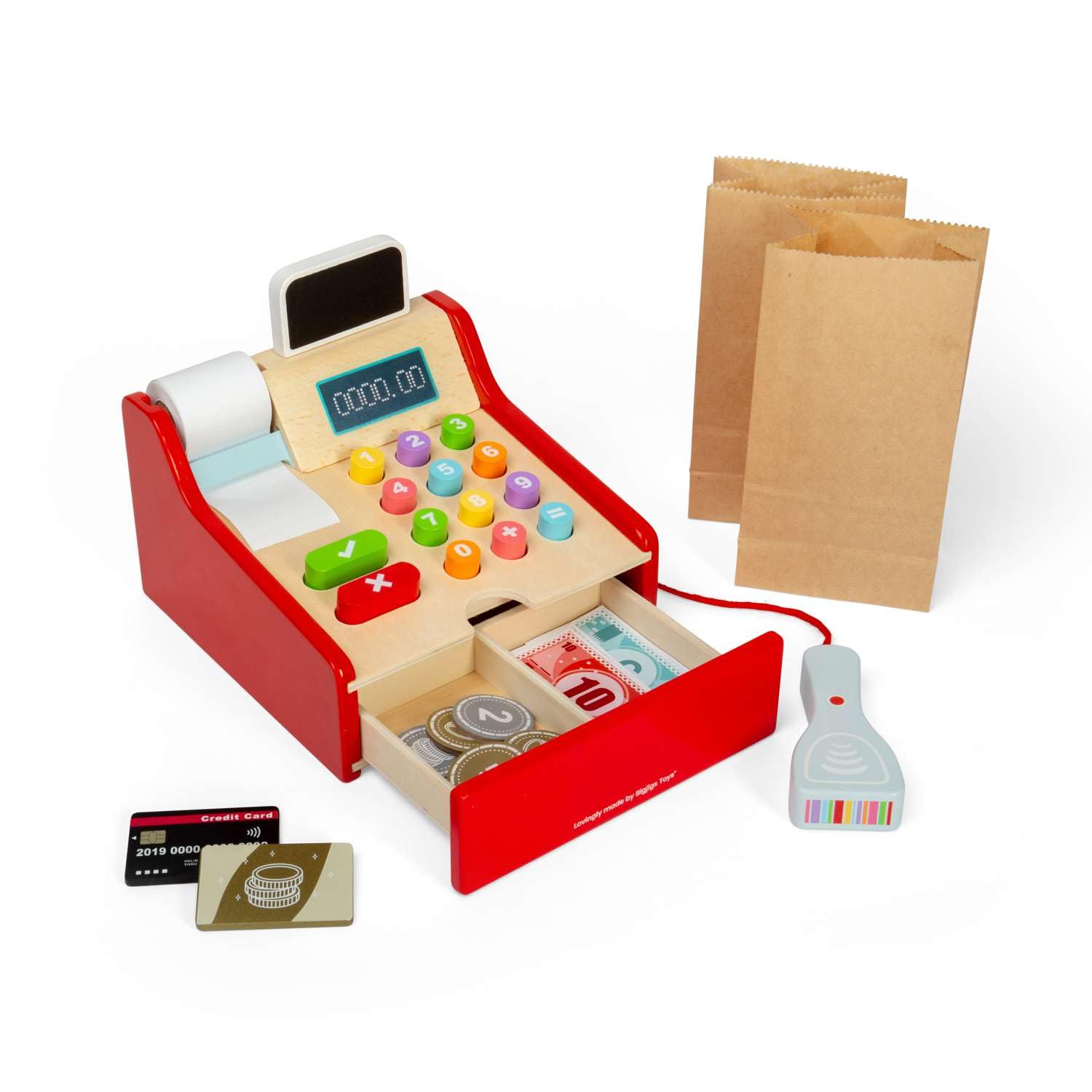 Bigjigs Toys Shop Till, Red - Image 3