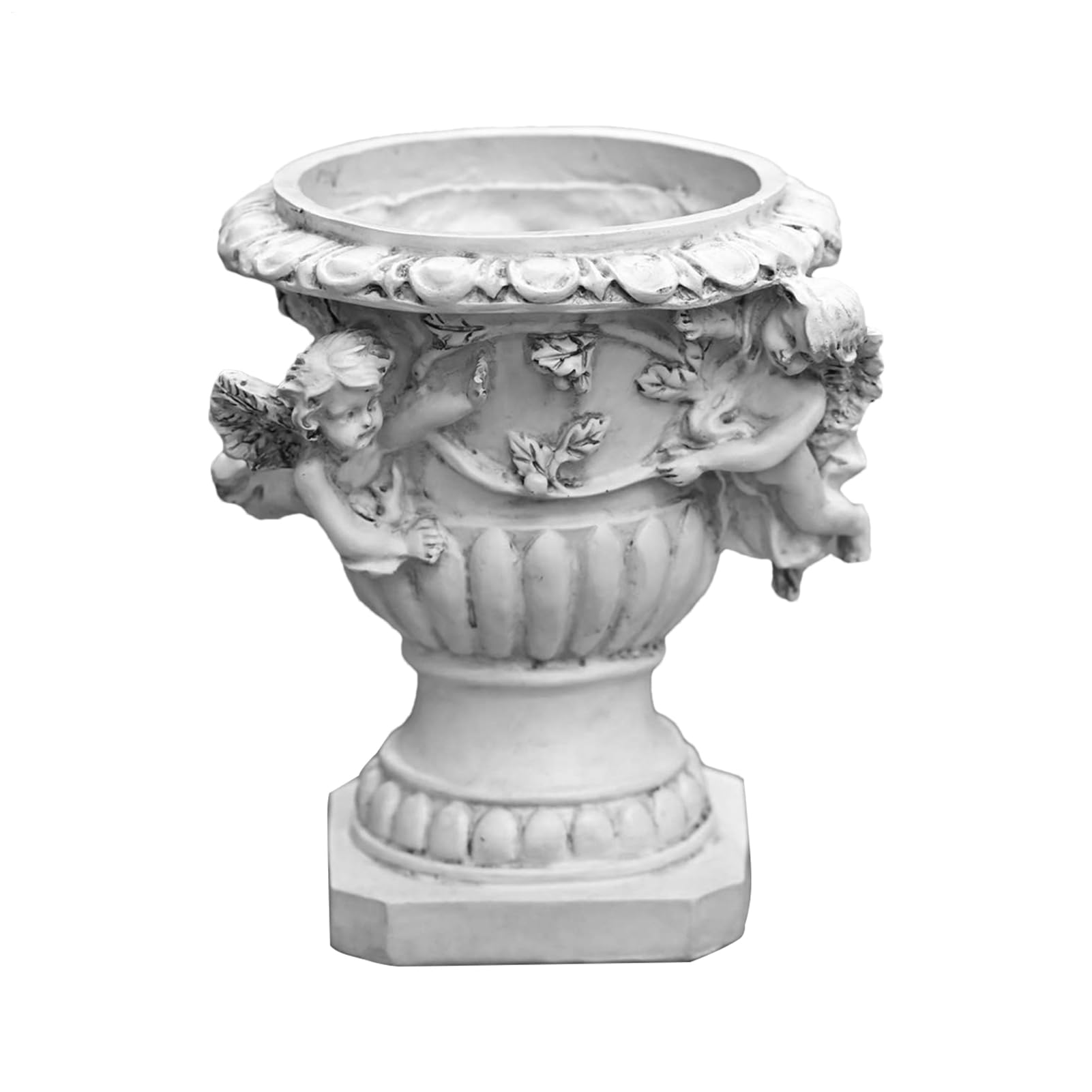 Pot de fleurs angulaire avec trou de drainage bac à plantes rustique pour balcon et cour