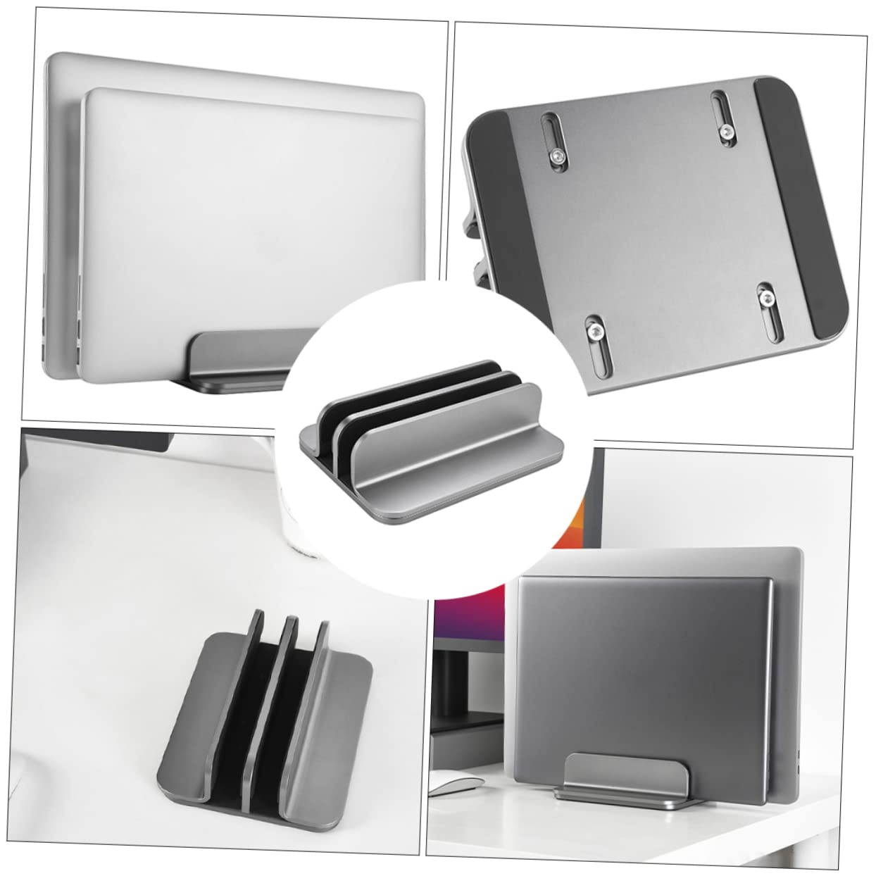 Operitacx Supporto Verticale Per Laptop e Tablet Dock Verticale in Lega Di Alluminio Stabile e Salva Spazio Per Uso Da Scrivania