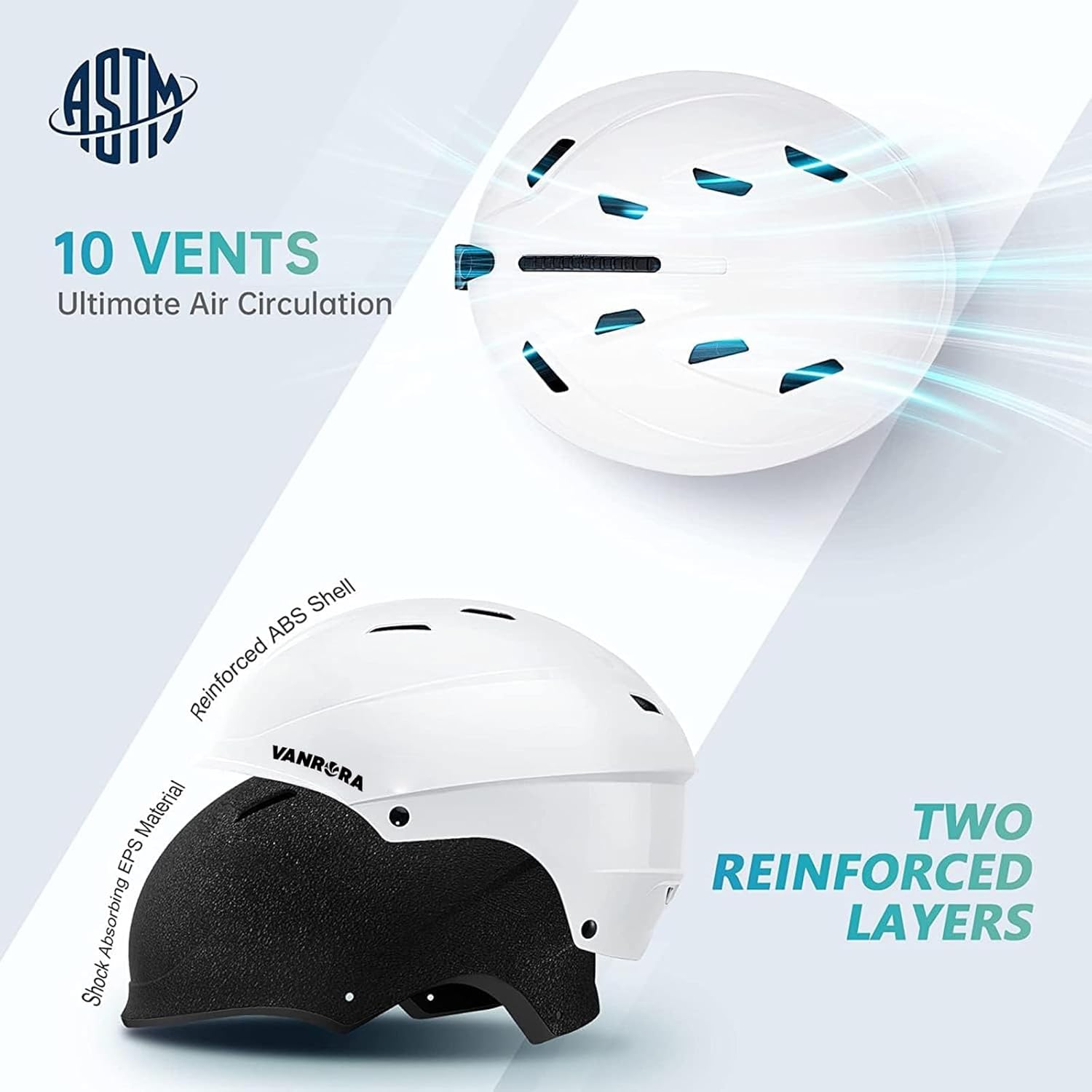 VANRORA Ski Helmet and Goggles Set - Safety-Certified Snowboard Helmet, Interchangeable Lens Ski Goggles, for Men & Women