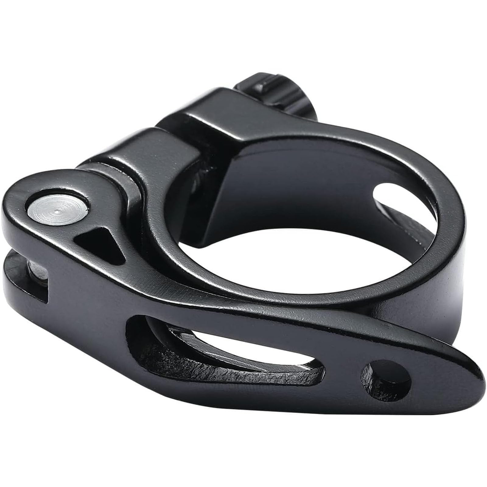 THE WHITE SHOP Bicycle Seatpost Clamp, 31.8MM Aluminium Bike Seat Post Bike Seat Clamp Bicycle Seat Post Suspension Seatpost Alloy Bike Quick Release Seatpost Collar (BLACK)