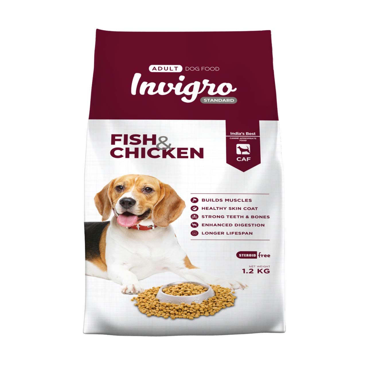 Fish & Chicken High Protein Dry Dog Food | 1.2kg | Adult Dog Food | No Preservatives | Skin, Coat, Muscle & Joint Support | Natural & Nutritious