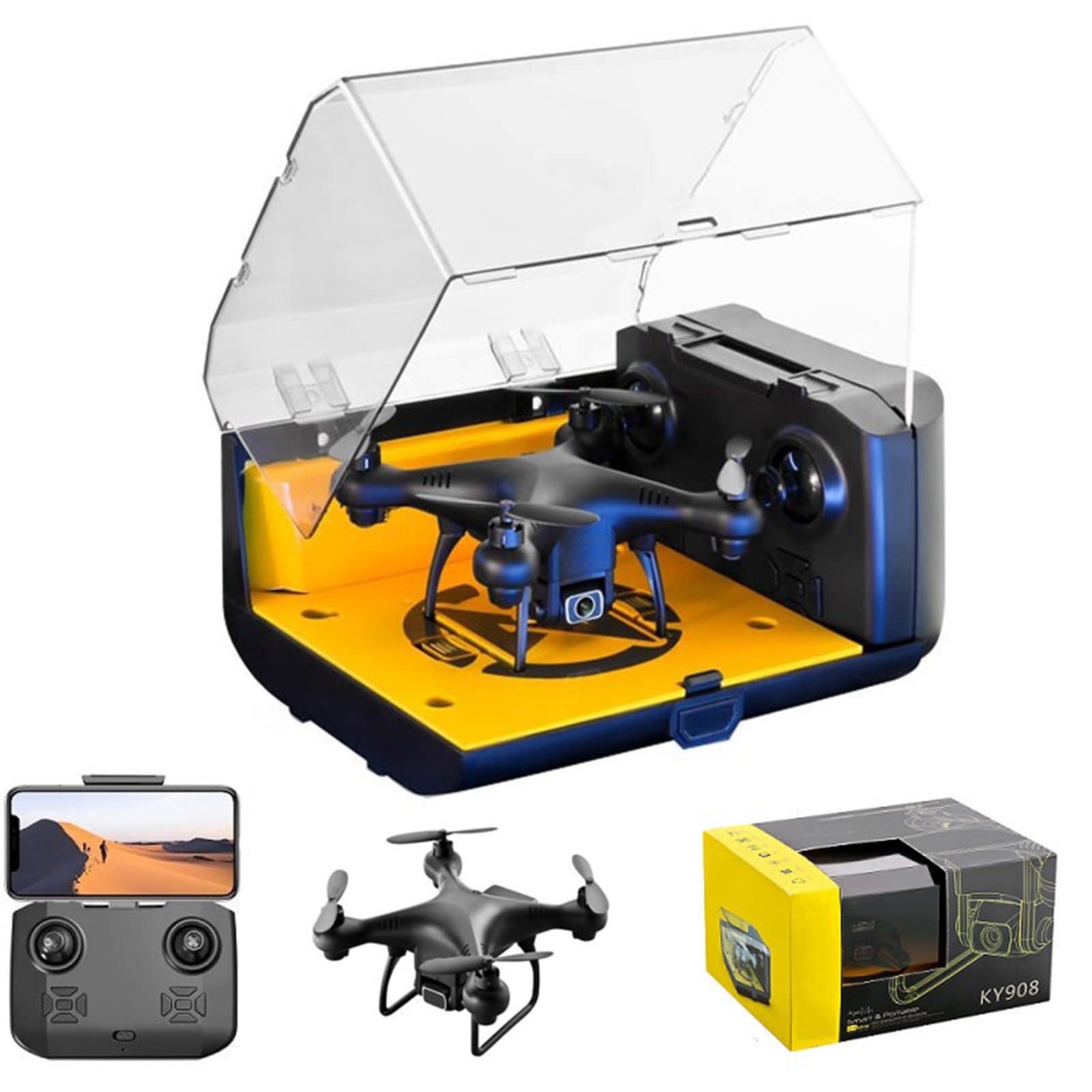 Dron 4K, quadkopter o wysokiej rozdzielczo艣ci, mini-pilot zabawka samolotowa, transmisja obrazu w wysokiej rozdzielczo艣ci Wi-Fi, inteligentny system zawisu