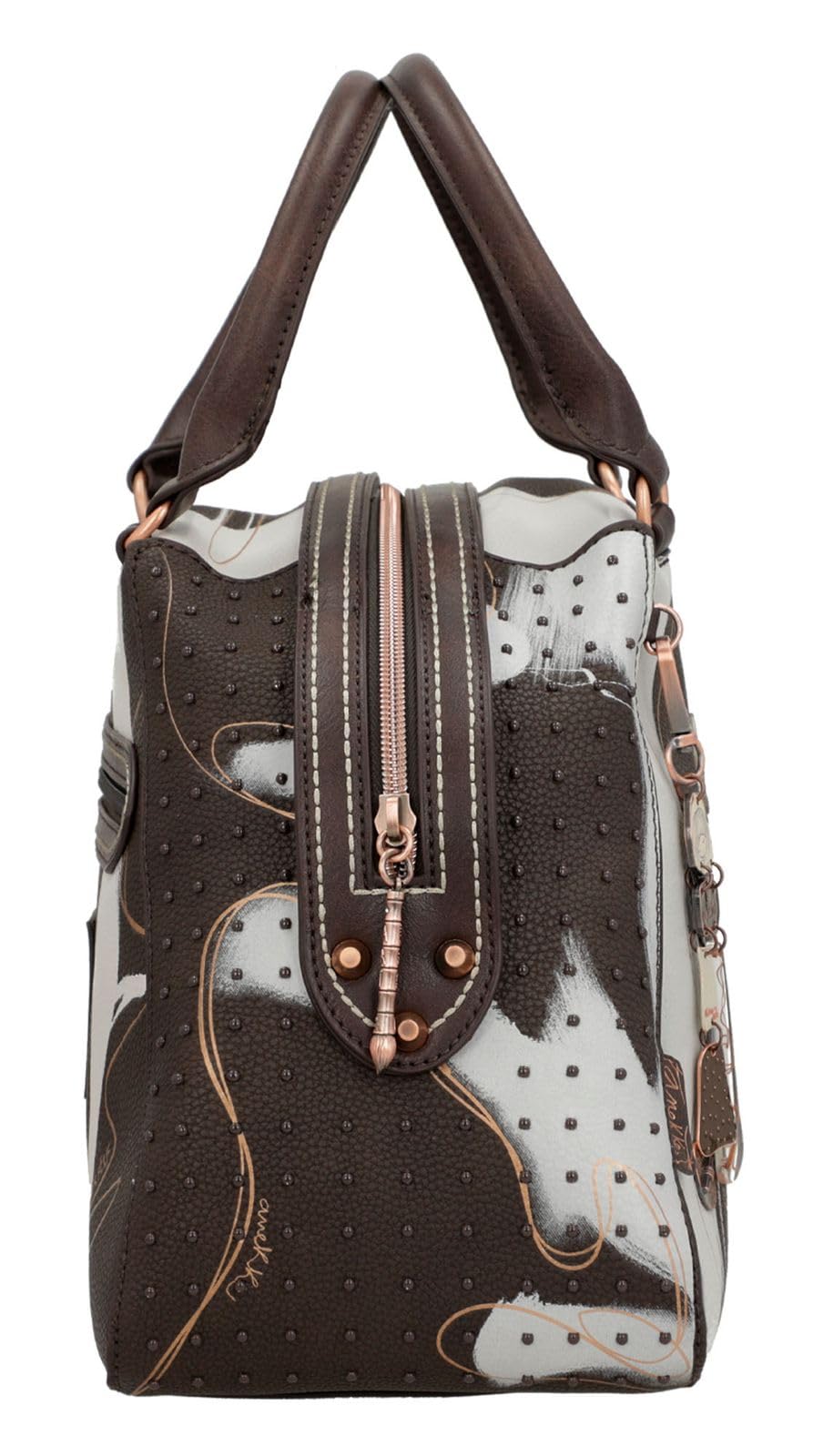 Anekke - Bolso para Mujer - Bolso de Polipiel con 2 Asas, Bandolera y Cierre de Cremallera - Color Marrón Shoen - Accesorios y Complementos de Mujer - Medidas 32x23x15 cm
