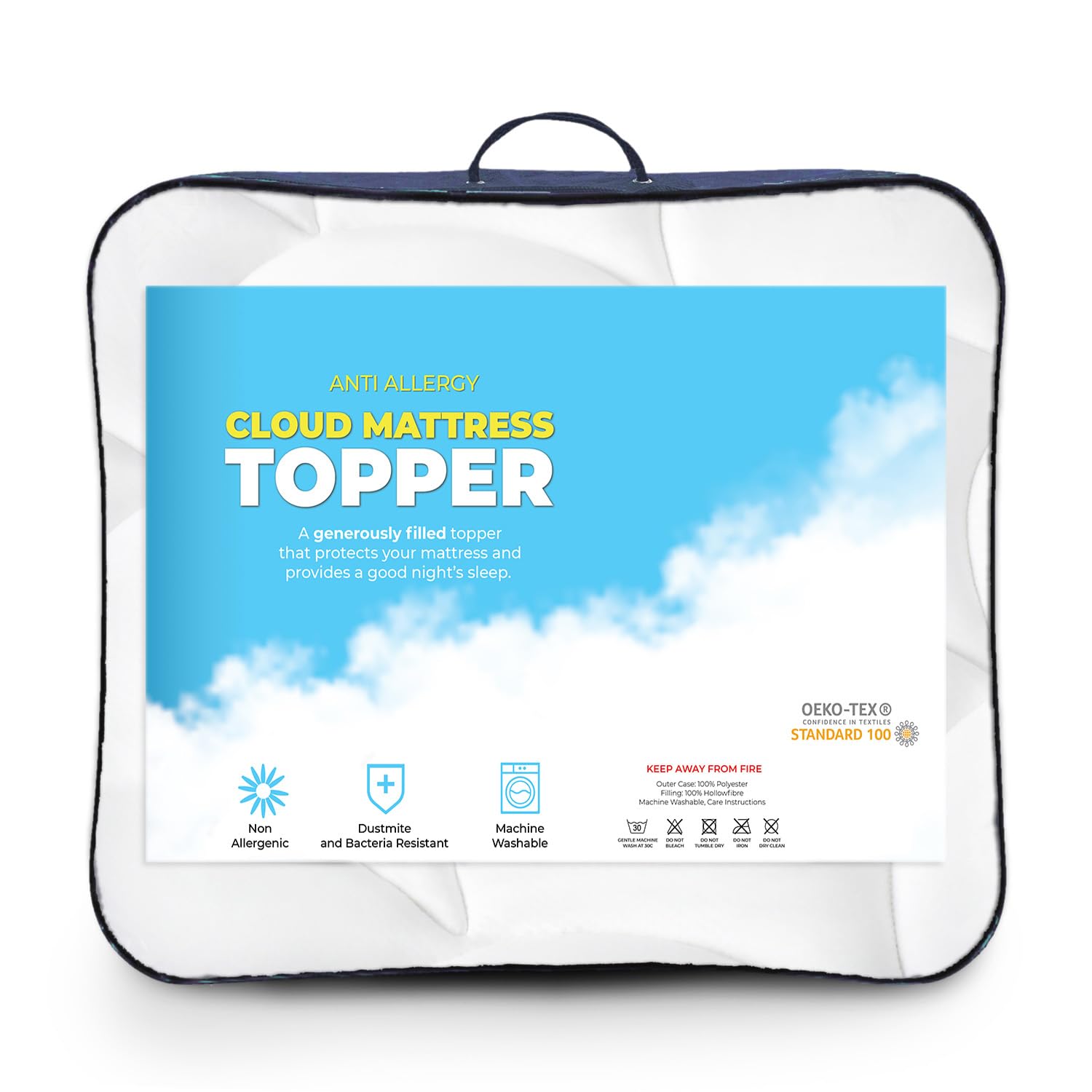 Sweet Dreams Luxury Double Bed Orthopaedic Anti Allergy Mattress Topper Quilted Cloud Filled Mattress Protector Hotel Quality
