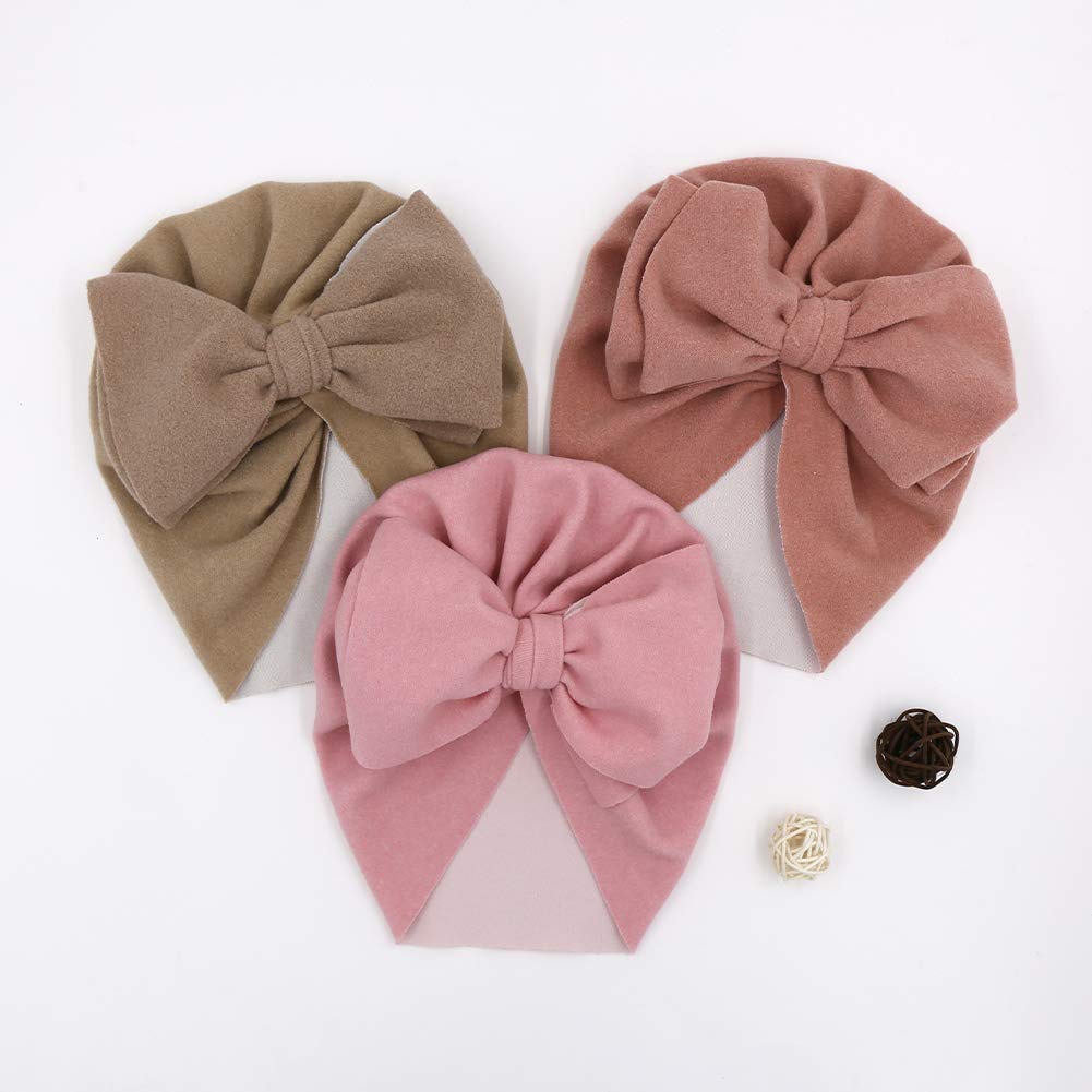 Baby Turban mit Haarschleife, weiche Mütze für Neugeborene und Kinder