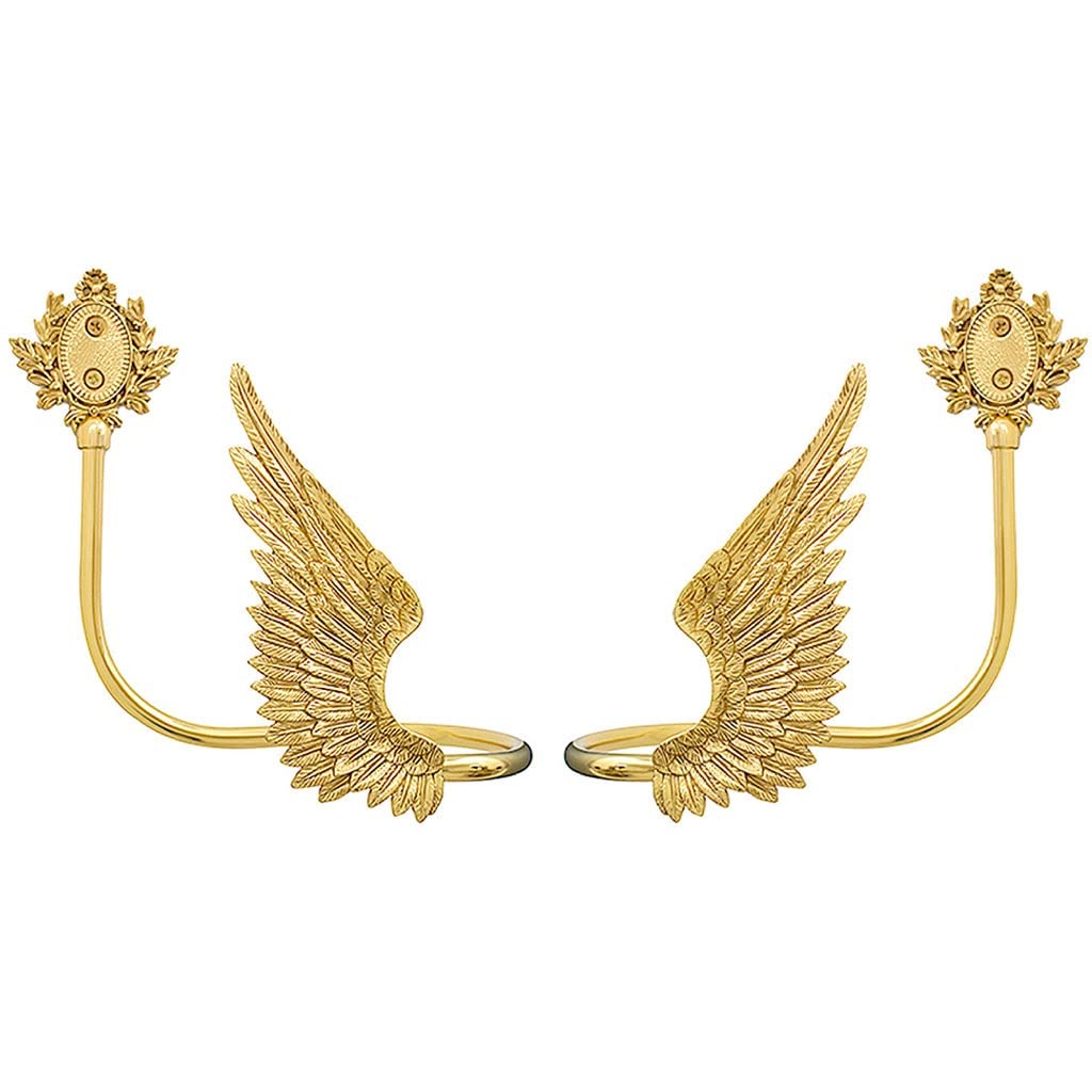 ANSNOWCurtain Holdbacks Curtain Tie Backs, Wing Scurtain Holdbacks, Bedroom Golden Curtain Hooks, Brass Curtain Tiebacks, Window Ornaments/Gold/Set