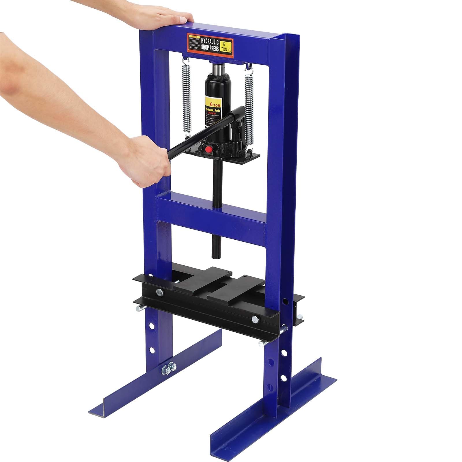 Pressa idraulica 6T, pressa idraulica da banco da banco da 6 tonnellate, pressa idraulica regolabile con piastre, blu