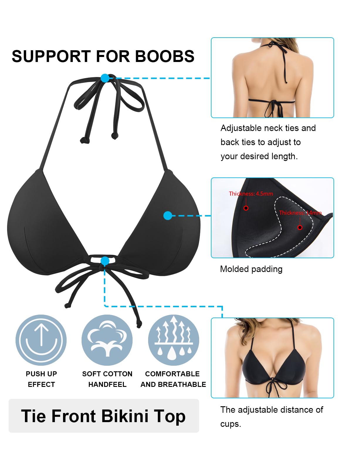 RELLECIGA Parte Superiore del Bikini Donna