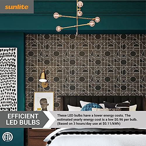 Sunlite 80600 Led G30 Edison Globe Light Bulb, 8 Watts (100W Equivalent), Standard E26 Base, 880 Lumens, Dimmable, Decorative Clear Glass, Antique Filament, 1 Pack, 2200K Amber #TOP3