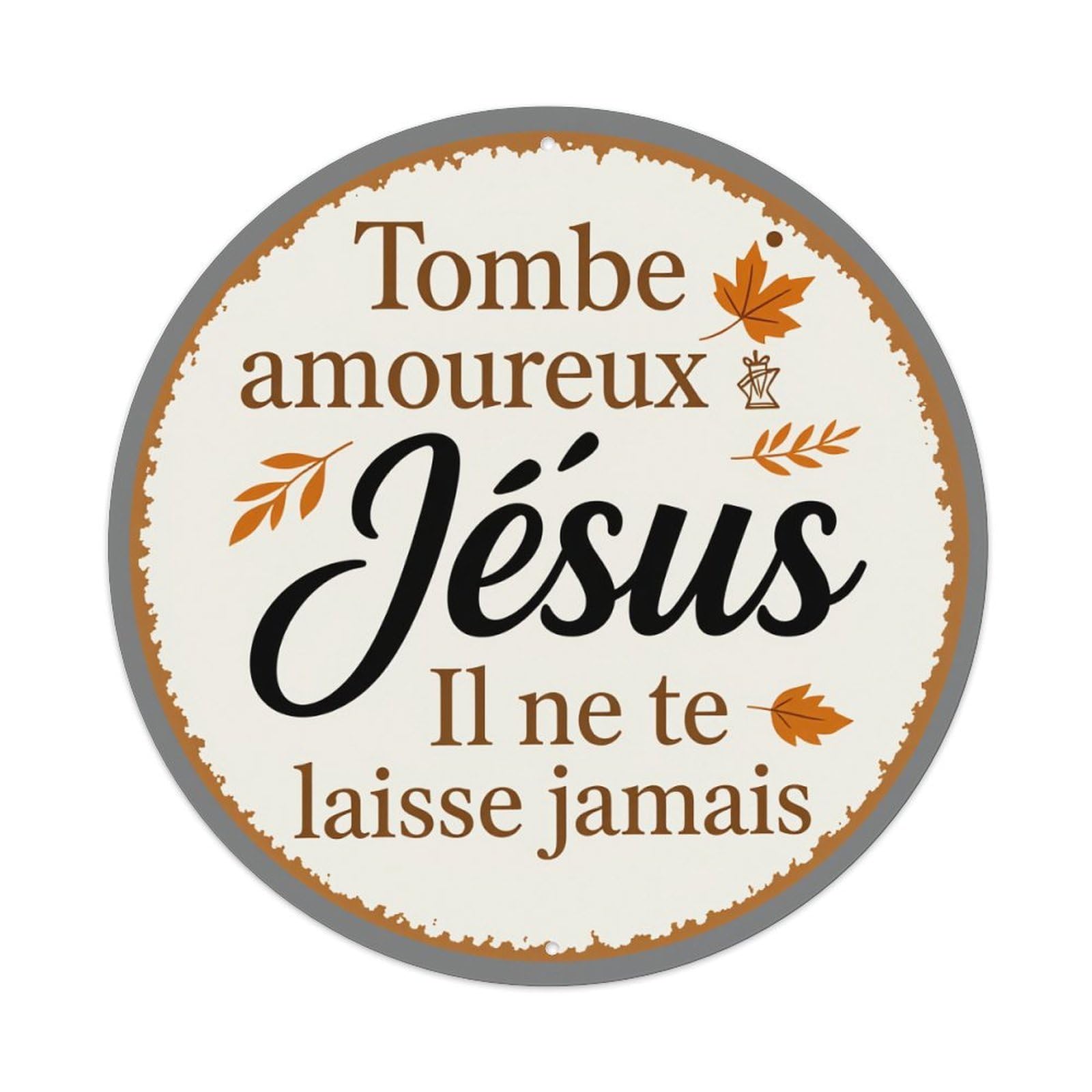 Fall in Love Jesus He Will Never Let You Go Metal Tin Sign Vintage Garden Bedroom Cafe Bar Man Cave Home Wall Decor Metal Poster 8x8 inches