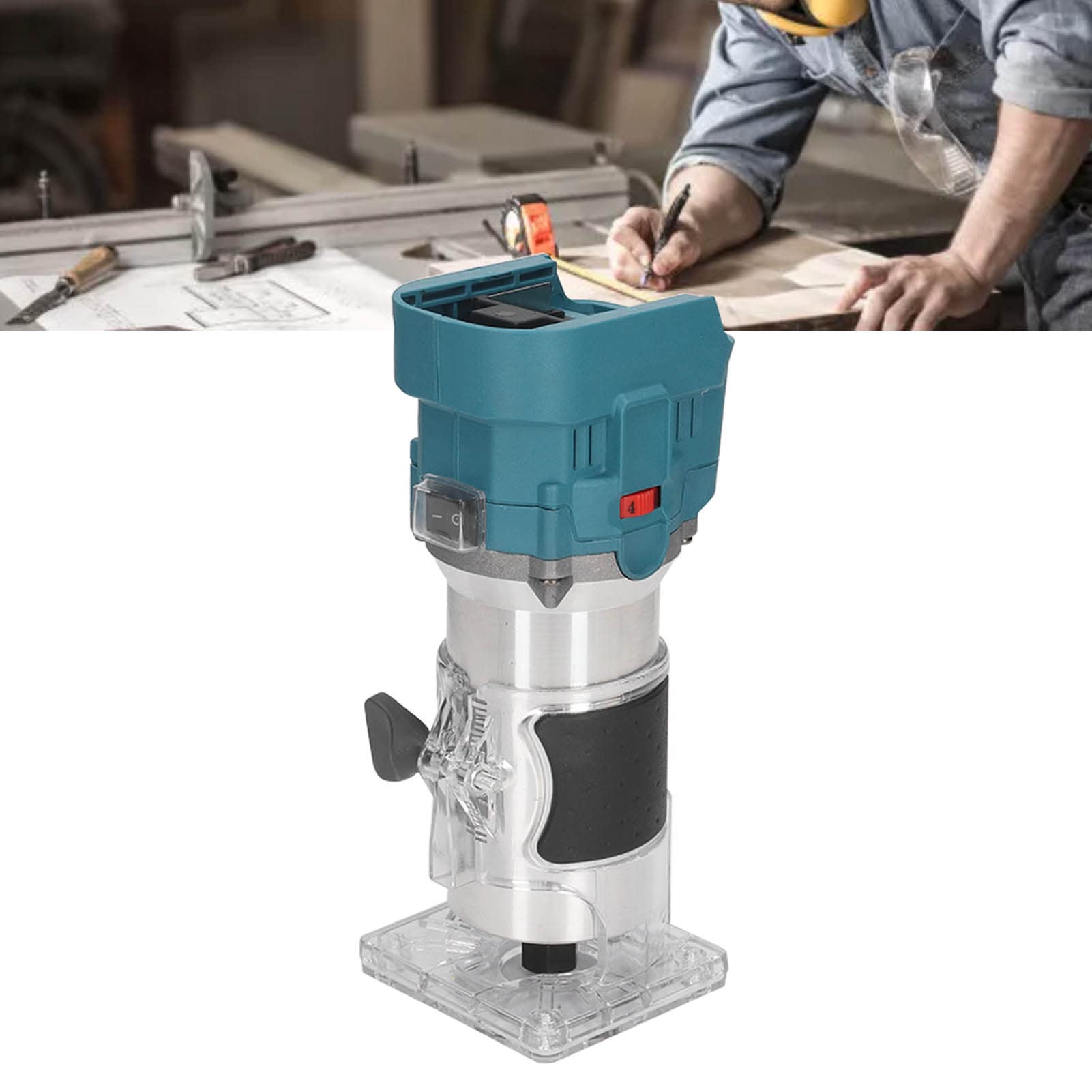 Fresadora Inalámbrica Compacta para Cortadoras de madera: Motor sin Escobillas, Control de Velocidad de 6 Velocidades, Corte Preciso